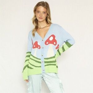 Miss Sparkling‎ Mushroom Field Cardigan and Matching Pants Set Size Medium